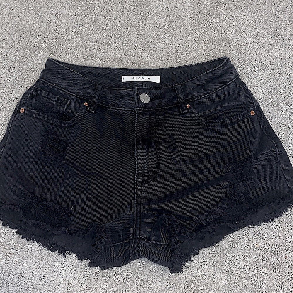 Pacsun High Rise Festival Jean Shorts Black